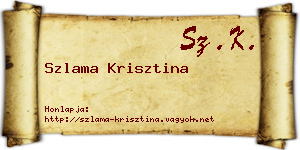 Szlama Krisztina névjegykártya