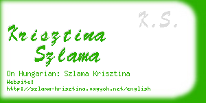 krisztina szlama business card